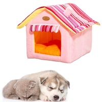 ZUOLUO Hundehöhle Kleine Hunde Hundehaus Für Drinnen Kätzchenbett Haustierbetten Für Hunde Hundekomfortbett Haustierbetten Für Katzen Haustiernest pink,M