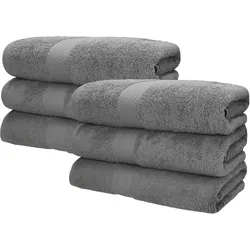 Betz 6 Stück Saunatücher Saunatuch Saunahandtuch Set Premium 100% Baumwolle Frottier XXL Badetuch Strandtuch Größe 70x200 cm Farbe anthrazit