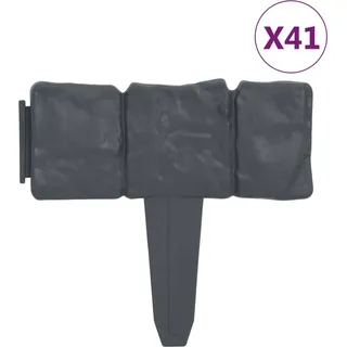 vidaXL Rasenkante Steinoptik 41 Stk. Kunststoff 10 m