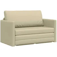 vidaXL Schlafcouch Kunstleder 2-Sitzer Creme