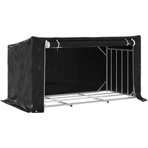 vidaXL Brennholzregal mit Regenschutz 200,5 x 100,5 x 110,5 cm Schwarz