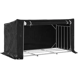 vidaXL Brennholzregal mit Regenschutz 200,5 x 100,5 x 110,5 cm Schwarz