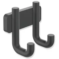 Hewi Serie 480 Doppelhaken 480.90.00160DC pulverbeschichtet, schwarz matt