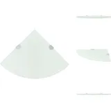 Vidaxl - Eckregale 2 Stk. mit Verchromten Halterungen Glas Weiß 25x25 cm - Wandregal - Eckregal - Glasregal - Wohnwandregal - Küchenregal