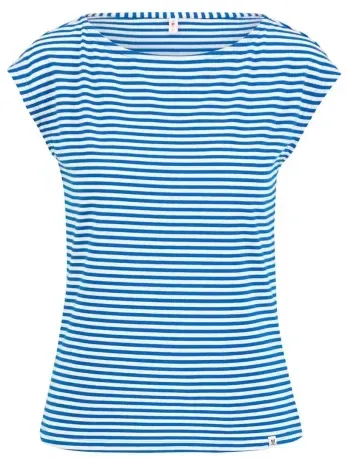 Blutsgeschwister Top Boxy Babe - blue viva el sol! stripe XL