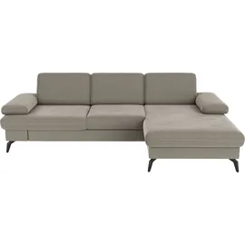 sit&more Ecksofa SIT & MORE "Morris L-Form, inkl. Sitztiefenverstellung", beige (nature), B:275cm H:82cm T:171cm, 95% Polyester 5% Polyamid, Sofas, Ecksofa, wahlweise mit Armteilverstellung, Bettfunktion & Bettkasten