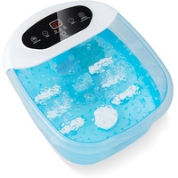 HOMASIS 500W Fußmassagegerät elektrisch, Fußbad mit Wassermassagefunktion, Fussbad mit Heißluftblasen, Fußbadewanne mit Temperaturregelung 35-46°C & Timer 1 Stunde (Blau)