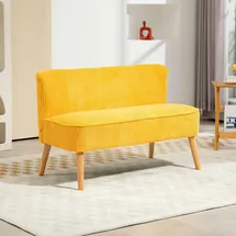 Homcom 2-Sitzer Sofa Cord-Optik Gelb