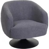 MCW Lounge-Sessel J76 Bouclé 70 x 80 x 70 cm Silber drehbar