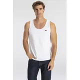 Levi's Tanktop "LSE HOUSEMARK TANK", Herren, Gr. XL, weiß (hellweiß), Jersey, Obermaterial: 100% Baumwolle, unifarben, regular fit normal, Rundhals, Tops Tanktop, mit Logo Stickerei