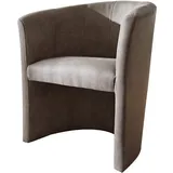 DeLife Cocktailsessel Pieder Taupe gepolstert Vintage Optik,