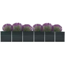 vidaXL Garten-Hochbeet verzinkter Stahl rechteckig 480 x 80 x 77 cm Anthrazit 