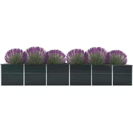 vidaXL Garten-Hochbeet verzinkter Stahl rechteckig 480 x 80 x 77 cm Anthrazit 