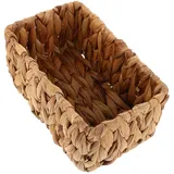 HORIALENCE Handgeflochtener Seegras Aufbewahrungskorb Klein Rechteckig Kompakt Für Küche Und Büro Tragbar