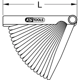 KS Tools Fühlerlehre, 20 Blatt, 0,05-1mm