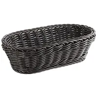 APS Baguette Korb, oval "PROFI LINE" - Körbchen, Flechtkorb aus Polypropylen - Abmessungen: 28 x 16 cm/Höhe: 8 cm/Farbe: Schwarz