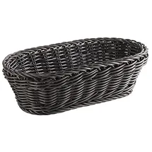APS Baguette Korb, oval "PROFI LINE" - Körbchen, Flechtkorb aus Polypropylen - Abmessungen: 28 x 16 cm/Höhe: 8 cm/Farbe: Schwarz