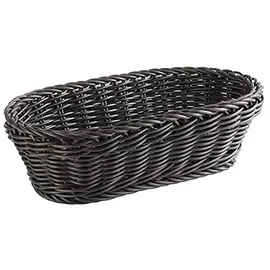 APS Baguette Korb, oval "PROFI LINE" - Körbchen, Flechtkorb aus Polypropylen - Abmessungen: 28 x 16 cm/Höhe: 8 cm/Farbe: Schwarz