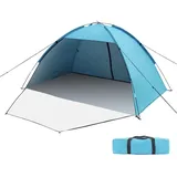 Strandmuschel UV 50+ Strandzelt Pop-up Klein Gepackt Windschutz