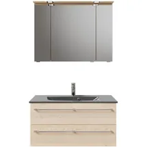 Pelipal Serie 6025 3-tlg. 97 cm x 200 cm x 48 cm Waschtisch grau polar pinie quer NB