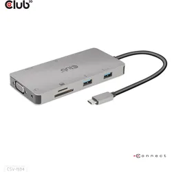 Club 3D USB Gen1 Type-C 9-in-1 hub - Dockingstation