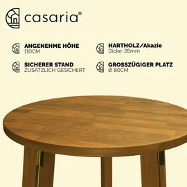 CASARIA Bistrotisch Ø 80 x 110 cm Braun