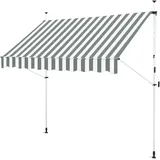 Gartenfreude Klemmmarkise 250 x 120 Sonnenschutz Balkonmarkise Campingmarkise ohne Bohren, Grau/Weiß - Wellen Schnitt, 4900-1525-133, Grau/Weiß Streifen, Klemmmarkise 250 x 120 cm - Grau/Weiß