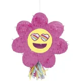 Folat 25037 Retro Hippie Piñata-Boho Girlz-31 x 45 x 10 cm-Groovy Partyzubehör Gänseblümchen Blume Regenbogen Party Dekorationen, Colourful