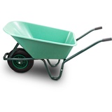 BITUXX Schubkarre 100L Schubkarren Schiebkarre Bauschubkarre mit pvc Wanne und Luftreifen bis 250kg (Schubkarre mit pvc Mulde)