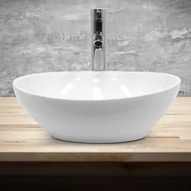 luxebath Aufsatzwaschbecken Oval 41 x 14,2 cm