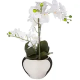 Künstliche Orchidee Keramikvase H57cm - Weiß
