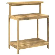 vidaXL Umtopfbank 86,5 x 48,5 x 106 cm Pflanztisch Weiß