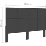 vidaXL Kopfteil Dunkelgrau Stoff 180×200 cm