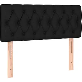 vidaXL Boxspringbett mit Matratze & LED Schwarz 90x200 cm Stoff