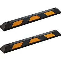 Wiltec Wiltec, Garagenausstattung, Radstopper 120x15x10cm 2x Einparkhilfe Gummi, Anfahrschutz