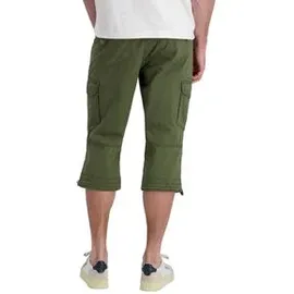 Timezone Herren 3/4 Cargo Hose LOOSE MILESTZ SHORT Mid Waist Loose Fit Loose Fit T2 40006.1212-32-04117 Grau Grün W 33