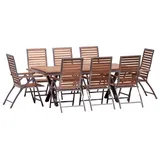aleos Teak Set 8-tlg. Weiß
