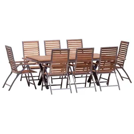 aleos Teak Set 8-tlg. Weiß