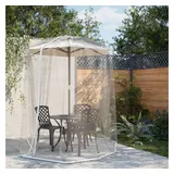 vidaXL Moskitonetz für Sonnenschirm 220 Mesh Weiß Φ330x250 cm