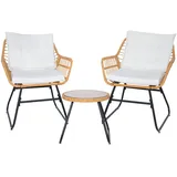 Svita AMALFI Rattan Sitzgruppe Outdoor Gartenlounge 2 Personen Balkonset Natur