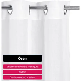 MY HOME Gardine MY HOME "Dolly" Gr. 1, weiß, B:300cm H:100cm, Polyester, Gardinen, Gardine, gewebt, Polyester