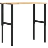 vidaXL Werkbank 100x60x(71,5-98) cm Massivholz Eiche
