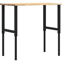 vidaXL Werkbank 100x60x71,5-98 cm Massivholz Eiche