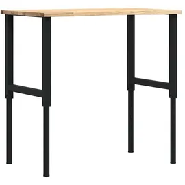 vidaXL Werkbank 100x60x71,5-98 cm Massivholz Eiche