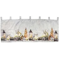 Mojawo X-Mas Gardine Scheibengardine Weihnachten Fenstergardine LED 45x120cm
