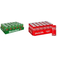 Heineken Dose Einweg (24 x 0.33 l) & Coca-Cola Classic, Pure Erfrischung mit unverwechselbarem Coke Geschmack in stylischem Kultdesign, EINWEG Dose (24 x 330 ml)