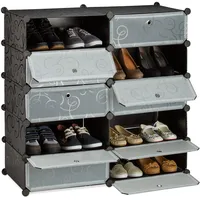 Relaxdays Schuhschrank mit 10 Fachböden 94,0 x 36,5 x