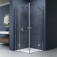 doporro Ravenna01 Eckdusche mit Drehtür 90 x 90 cm weiß Sicherheitsglas