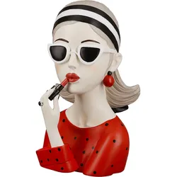 Dekofigur GILDE "Figur Lady mit rotem Lippenstift" Dekofiguren Gr. B/H/T: 44,5 cm x 13 cm x 5 cm, bunt