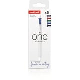 Uni-ball One Roller, einziehbar, Gel-Tinte, 0,7 mm, 5 Farben CLASSIC